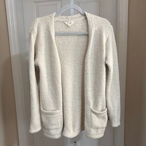 Roller Rabbit Cream Cardigan Sweater with Ribbed Trim